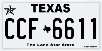 TX license plate CCF6611