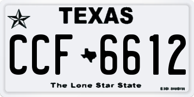 TX license plate CCF6612
