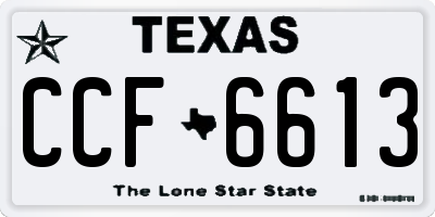 TX license plate CCF6613