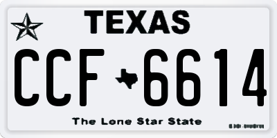 TX license plate CCF6614