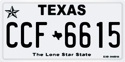 TX license plate CCF6615