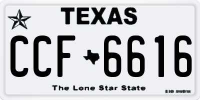 TX license plate CCF6616