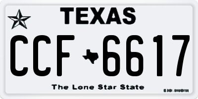 TX license plate CCF6617