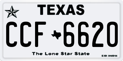 TX license plate CCF6620