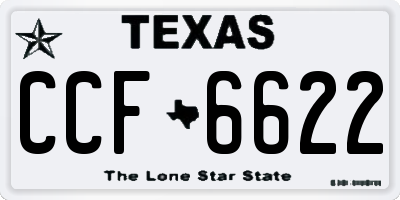 TX license plate CCF6622