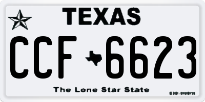 TX license plate CCF6623