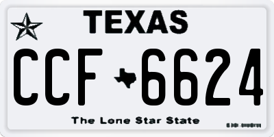 TX license plate CCF6624
