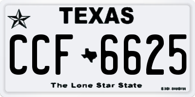 TX license plate CCF6625