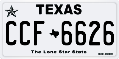 TX license plate CCF6626