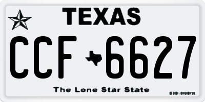 TX license plate CCF6627