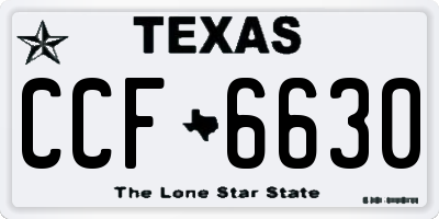TX license plate CCF6630
