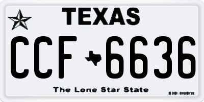 TX license plate CCF6636