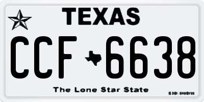 TX license plate CCF6638