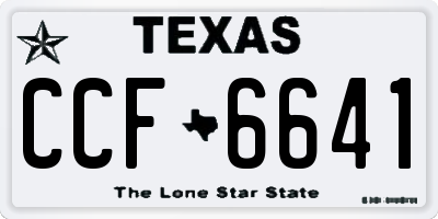 TX license plate CCF6641