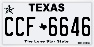 TX license plate CCF6646