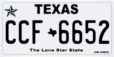 TX license plate CCF6652