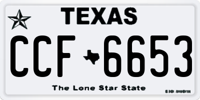 TX license plate CCF6653