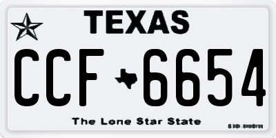 TX license plate CCF6654