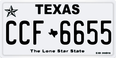 TX license plate CCF6655