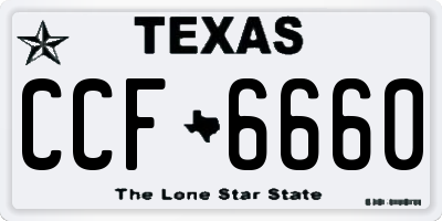 TX license plate CCF6660