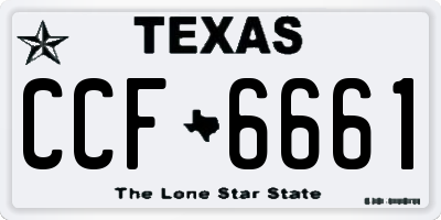TX license plate CCF6661