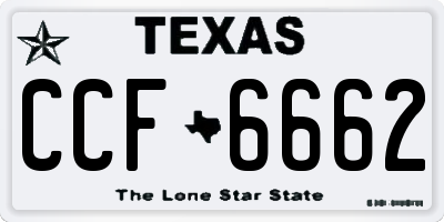 TX license plate CCF6662