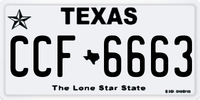 TX license plate CCF6663