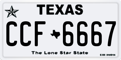 TX license plate CCF6667