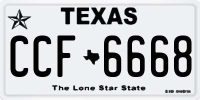 TX license plate CCF6668