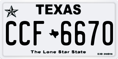 TX license plate CCF6670