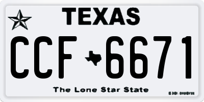 TX license plate CCF6671