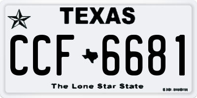 TX license plate CCF6681