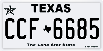 TX license plate CCF6685