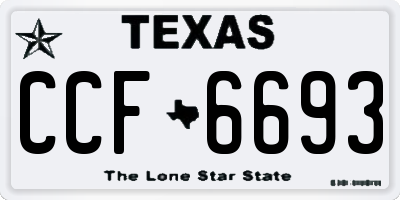 TX license plate CCF6693
