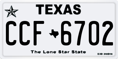 TX license plate CCF6702