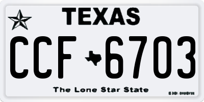 TX license plate CCF6703