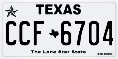 TX license plate CCF6704