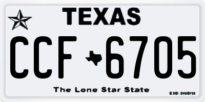 TX license plate CCF6705