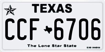 TX license plate CCF6706