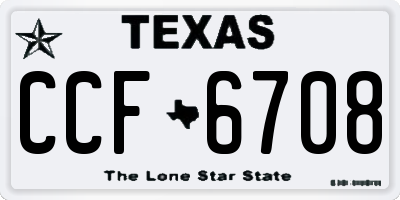 TX license plate CCF6708