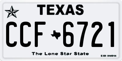 TX license plate CCF6721