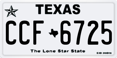 TX license plate CCF6725