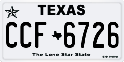 TX license plate CCF6726