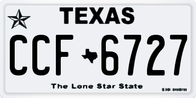TX license plate CCF6727