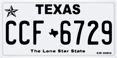 TX license plate CCF6729