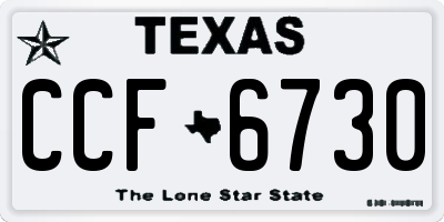TX license plate CCF6730