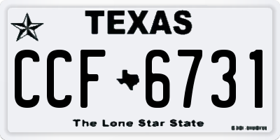 TX license plate CCF6731