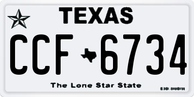 TX license plate CCF6734