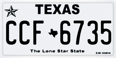 TX license plate CCF6735