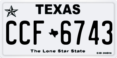 TX license plate CCF6743
